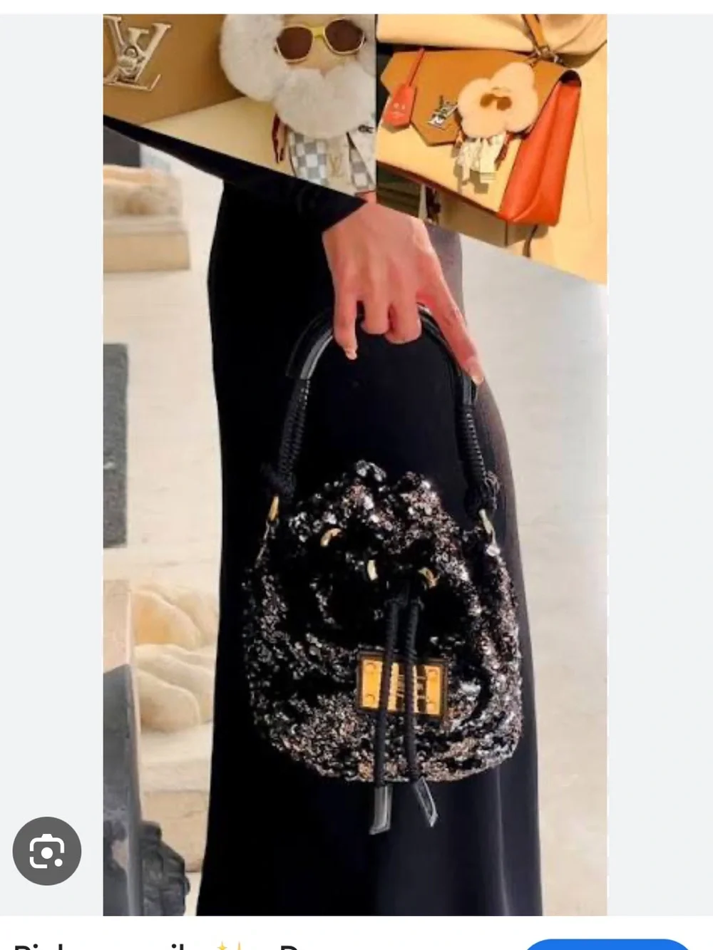 Louis Vuitton sequin Rococo Gold Mini Drawstring Bag - Picture 7 of 7